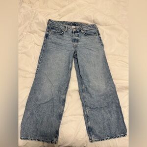 H&M Blue Baggy Wide Low Jeans, 12